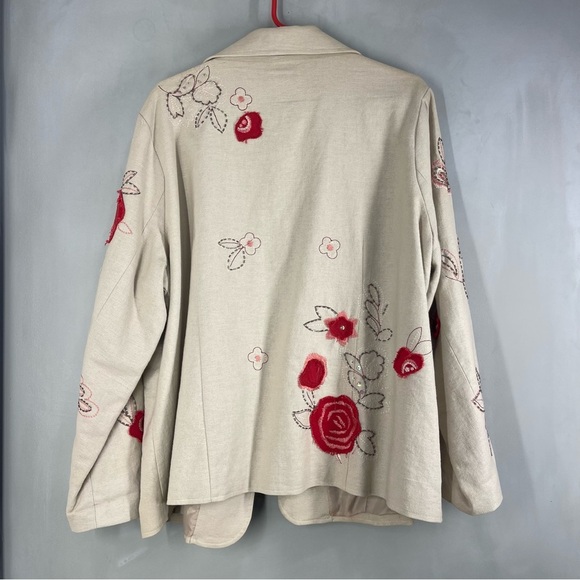 New ANNE CARSON Floral Embroidered Women's Blazer Size 2X - Picture 9 of 10